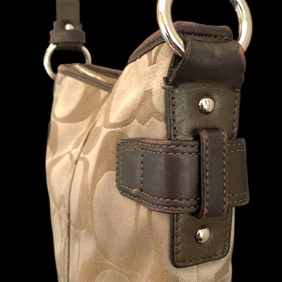 Coach Brown Signature Crossbody Bag with Chain Detail - Picture 6 of 10